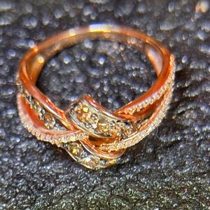 LEVIAN STRAWBERRY GOLD CHOCOLATE AND VANILLA DIAMONDS SZ 6.5